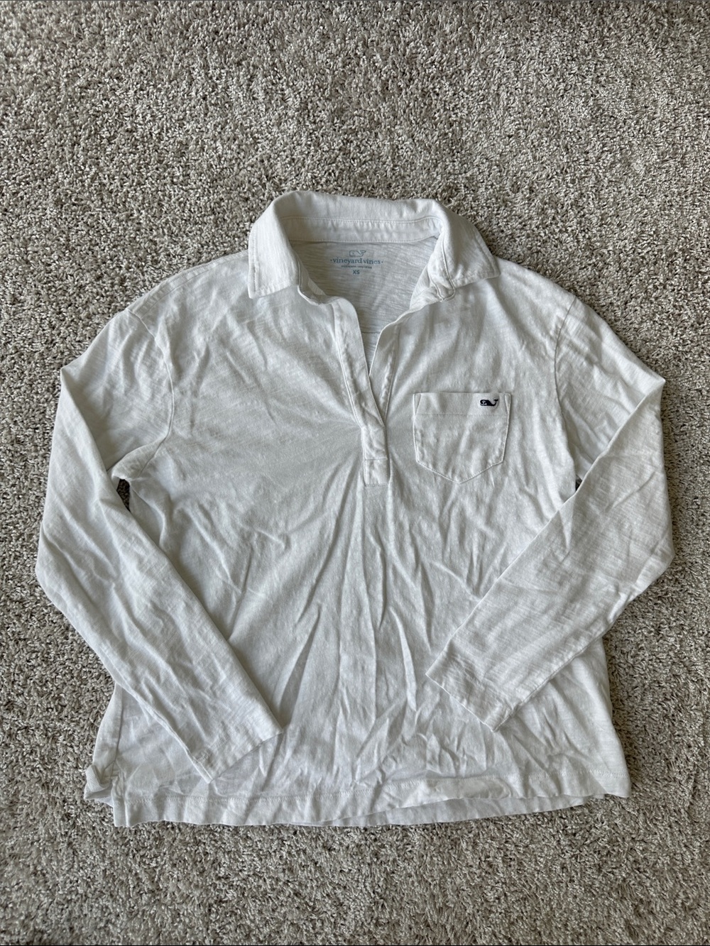 Vineyard Vines White Long Sleeve Polo